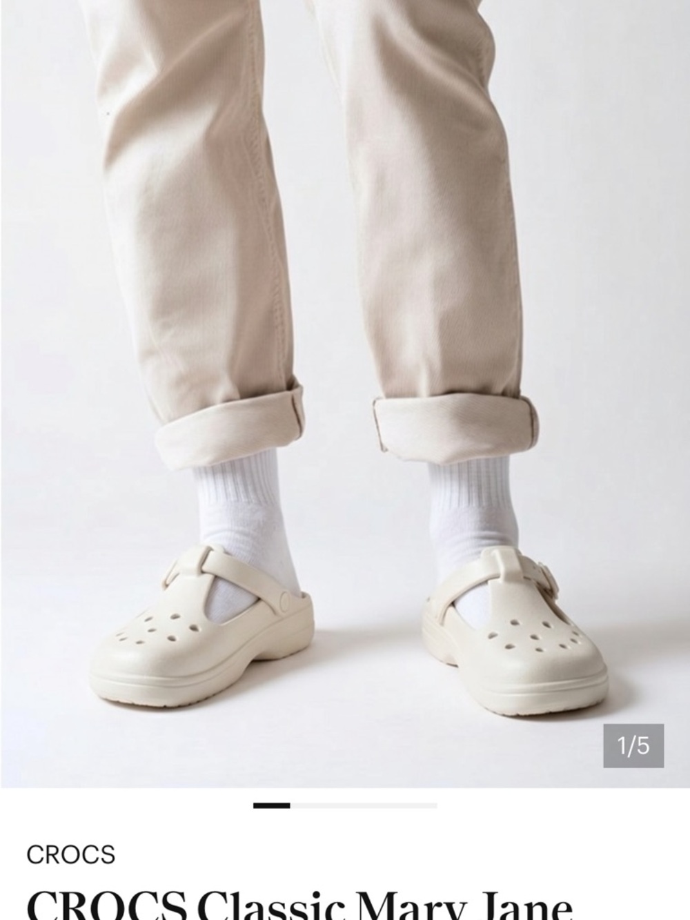 CROCS Classic Mary Jane Clogs in Creamy White